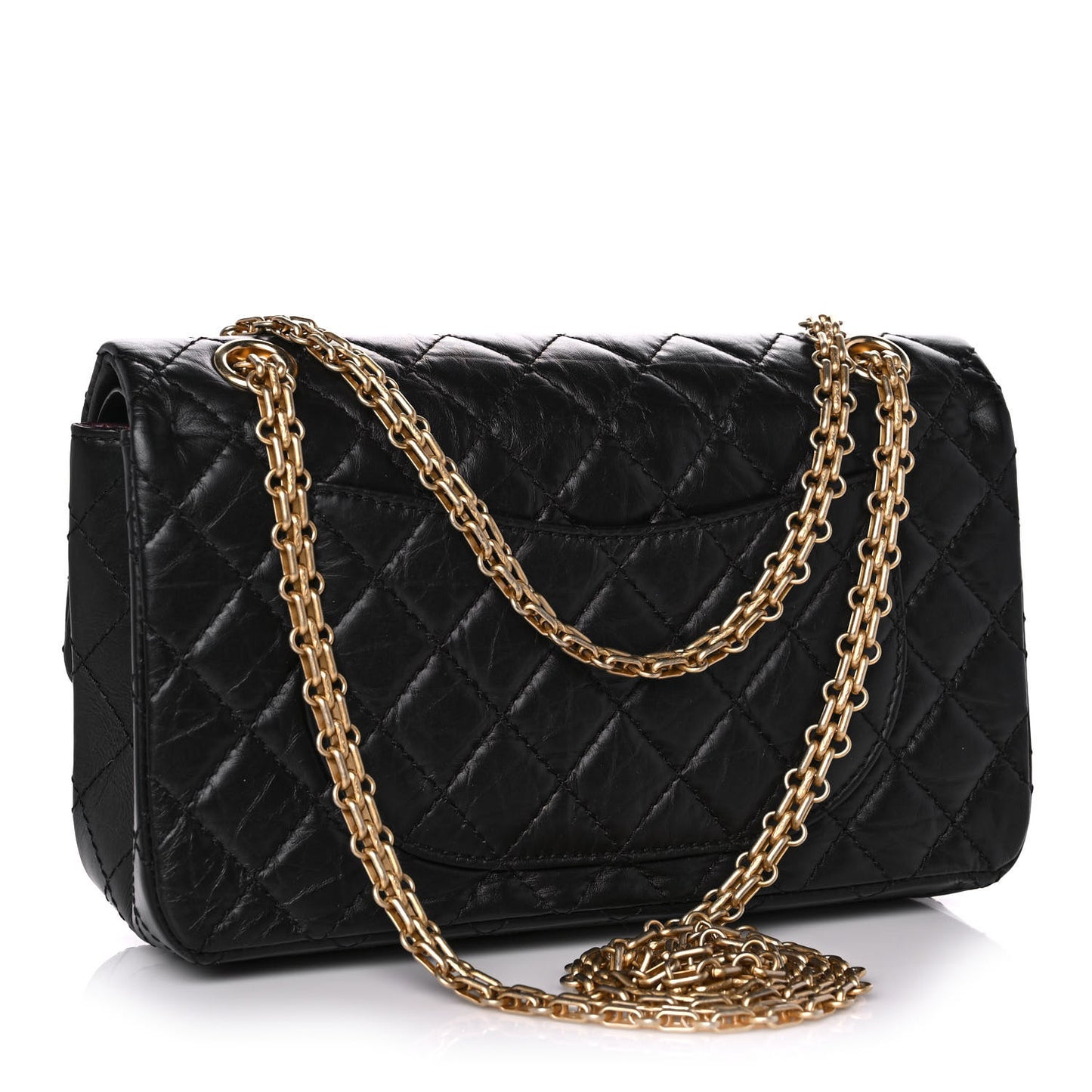 Aged Calfskin Quilted 2.55 Reissue 225 Flap Black