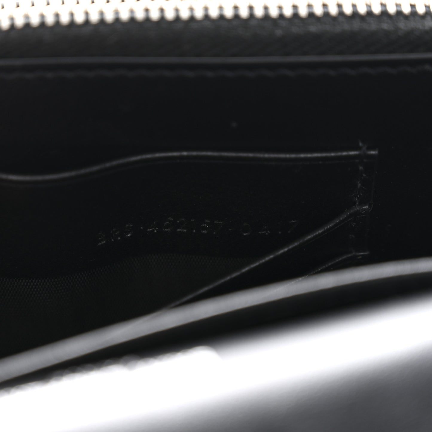 Calfskin Crocodile Embossed Monogram Sunset Chain Wallet Black