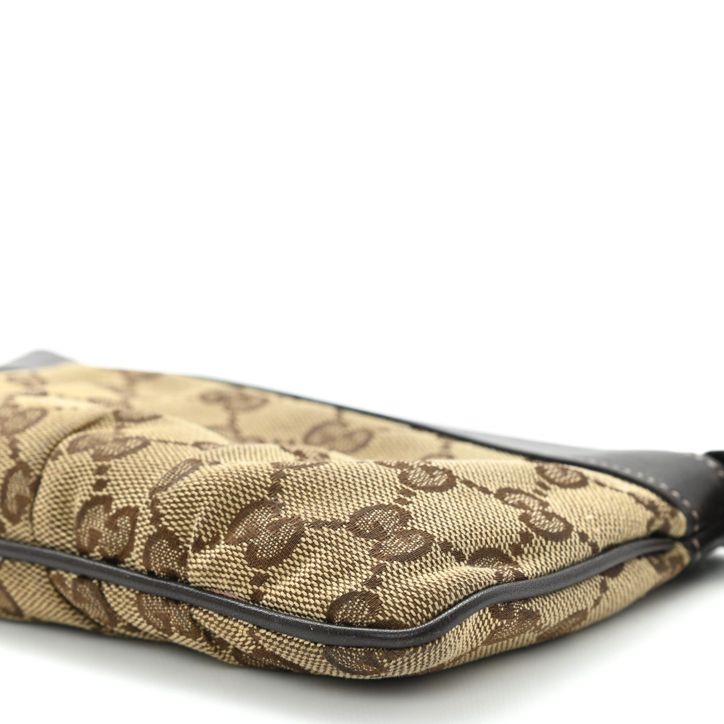 Monogram Hearts Wristlet Dark Brown