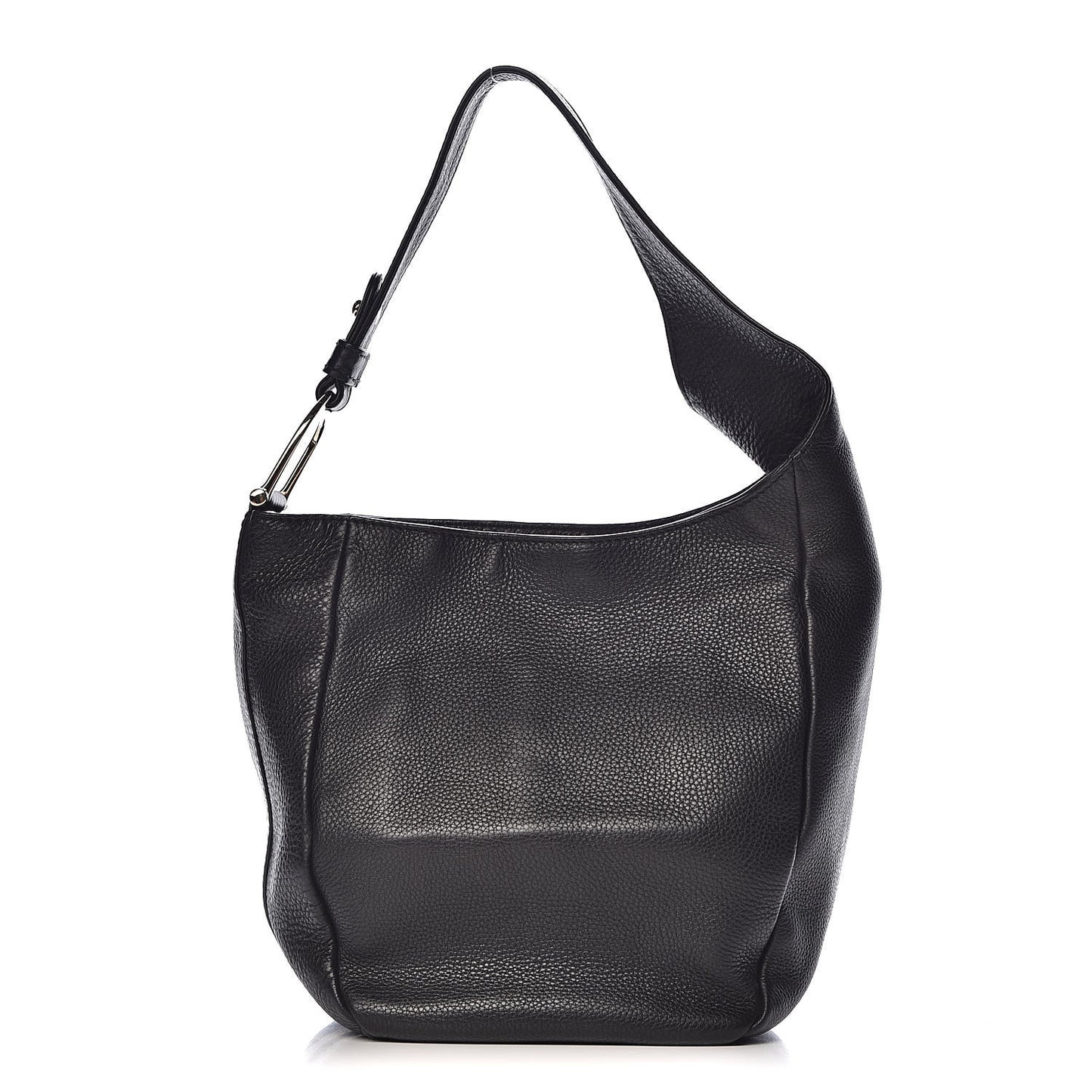 Pebbled Calfskin Shoulder Bag Black