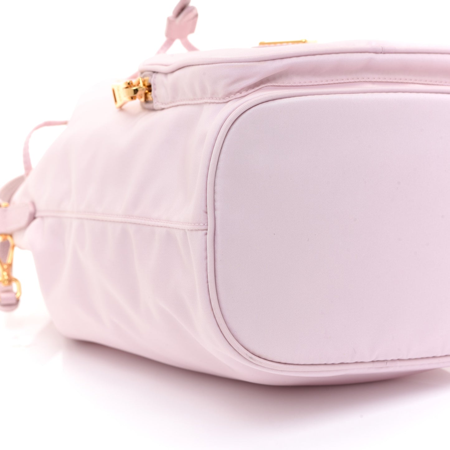 Re-Nylon Saffiano Duet Bucket Crossbody Bag Alabastro