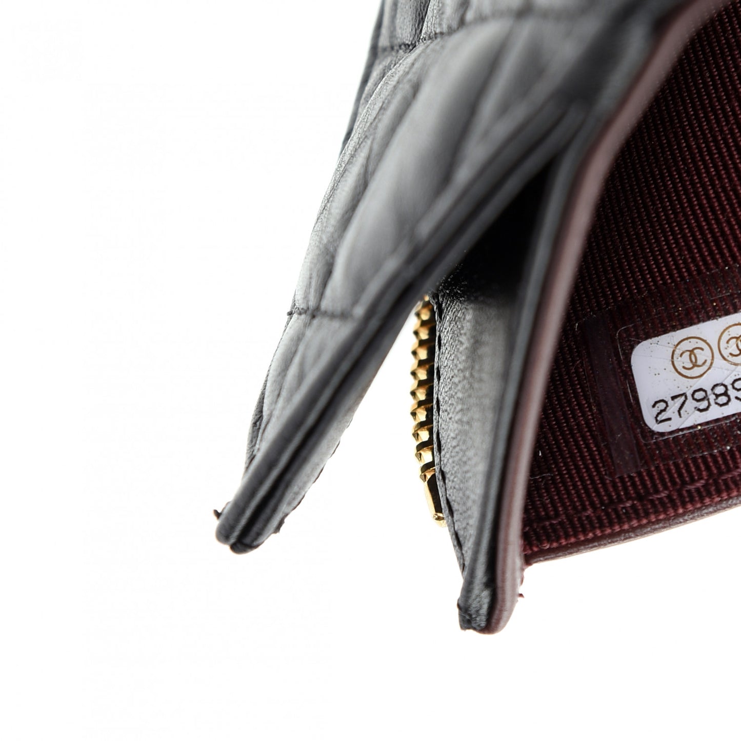 Aged Calfskin Quilted Reissue Compact Wallet Black