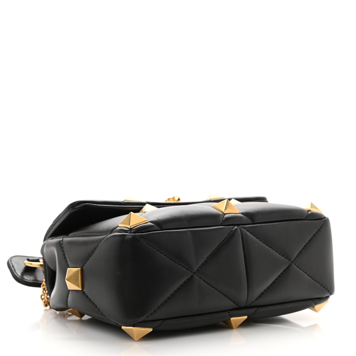 Nappa Medium Roman Stud Shoulder Bag Black