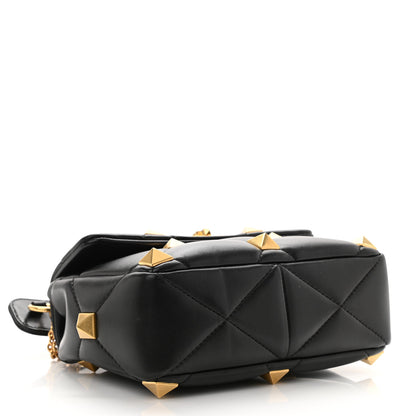 Valentino Garavani Nappa Medium Roman Stud Shoulder Bag Black 4 of 9