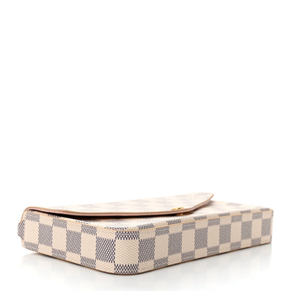 Louis Vuitton Damier Azur Pochette Felicie Chain Wallet Rose Ballerine 5 of 10