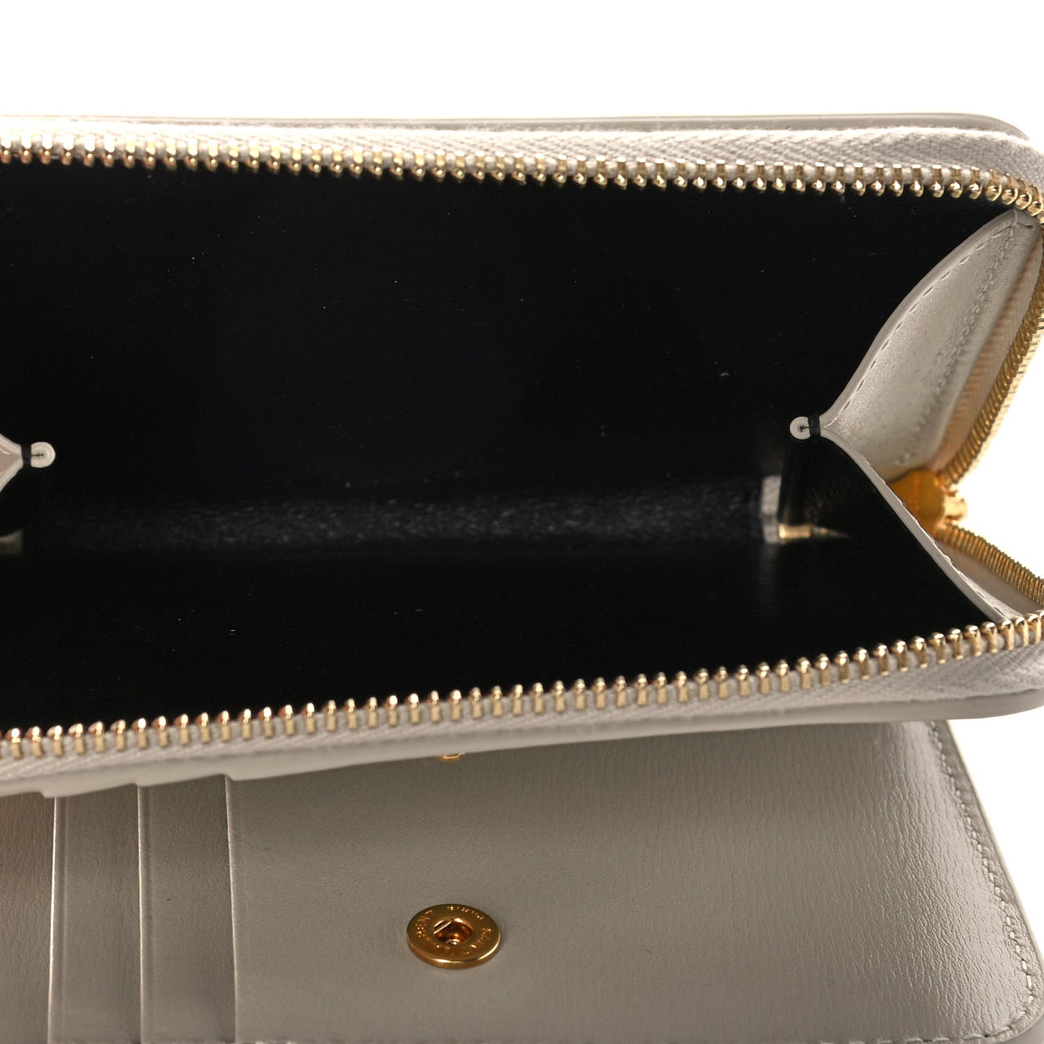 Saint Laurent Calfskin Compact Zip Around Wallet Crema Soft 5 of 10