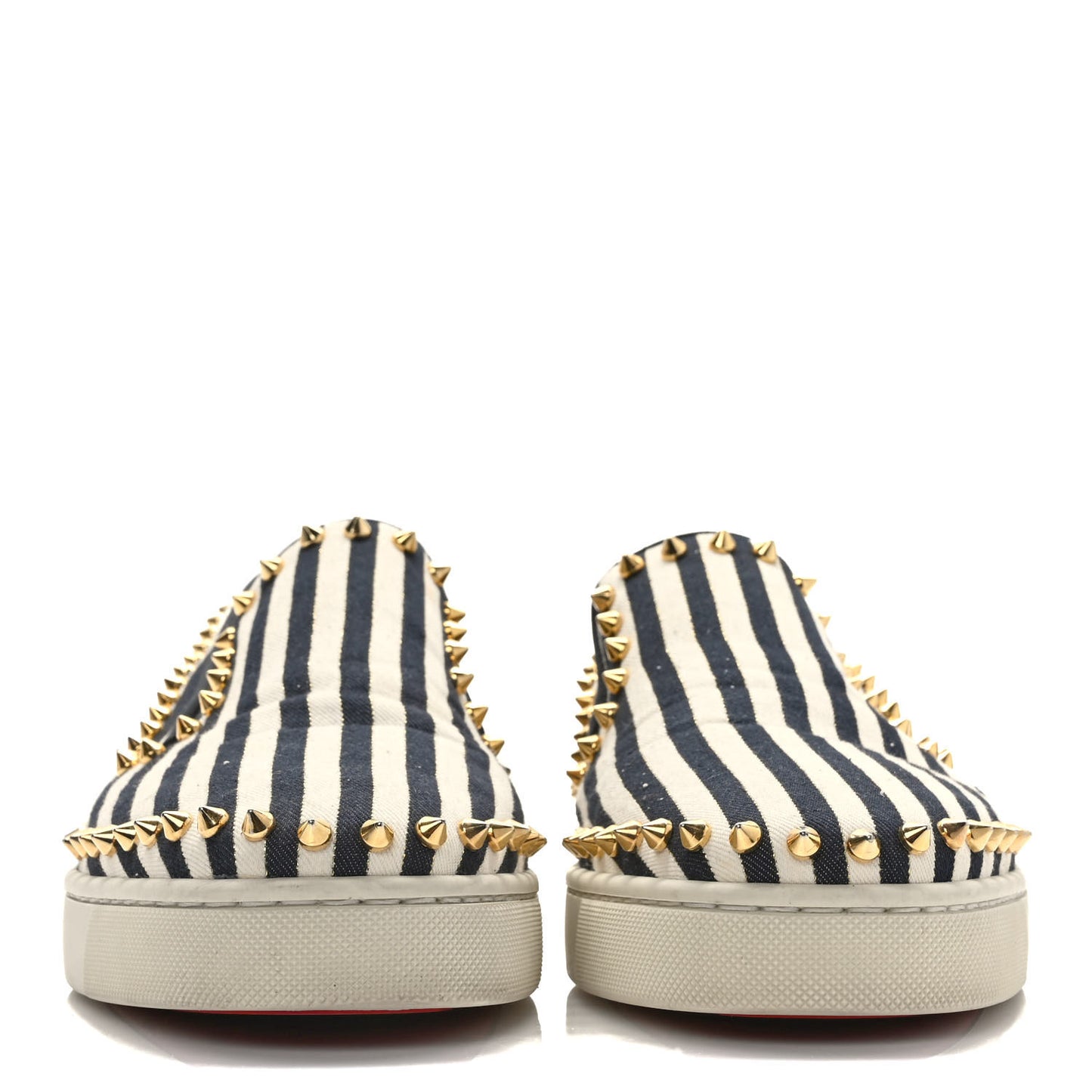 Canvas Studded Womens Pik Boat Flat Loafers 41 White Black