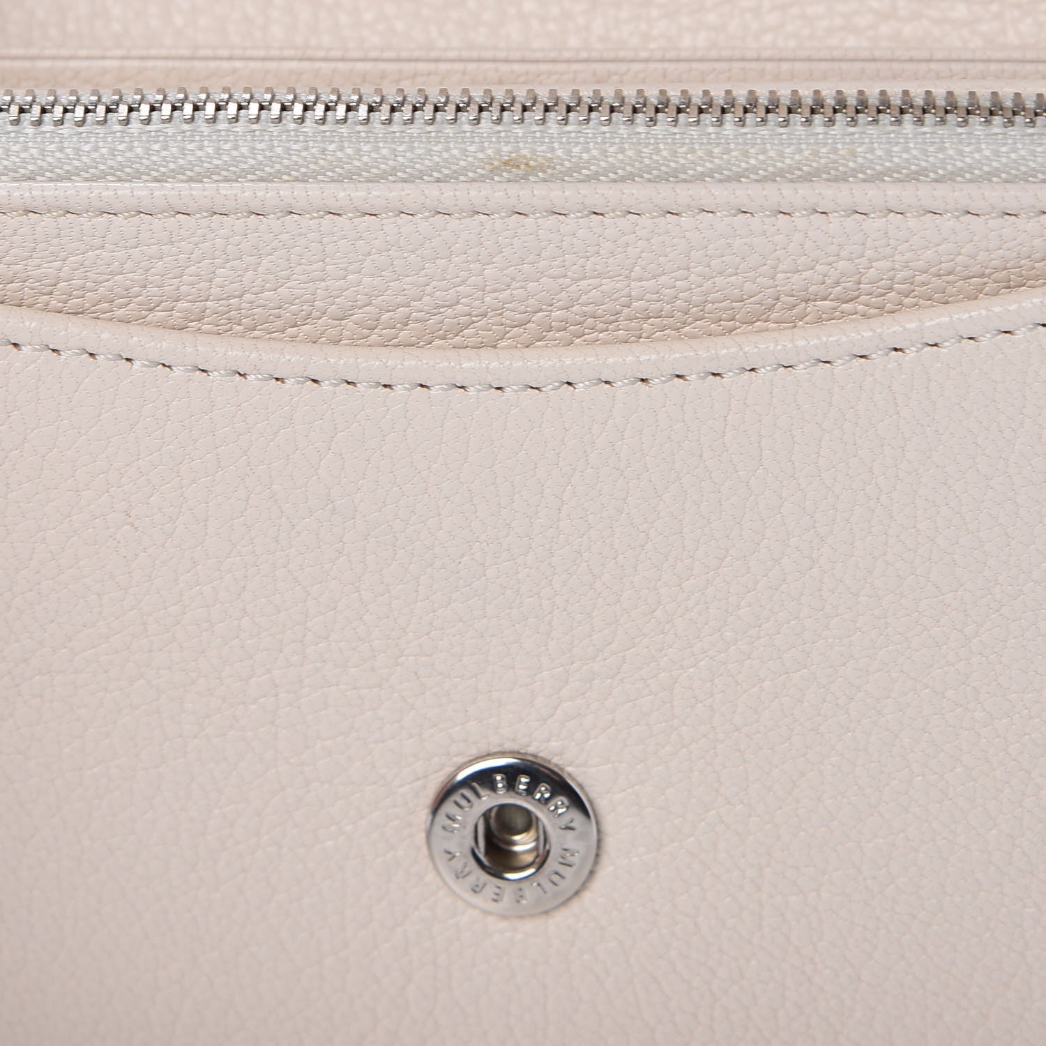 Mulberry Glossy Goatskin Dome Rivet Continental Wallet Cream 8 of 8