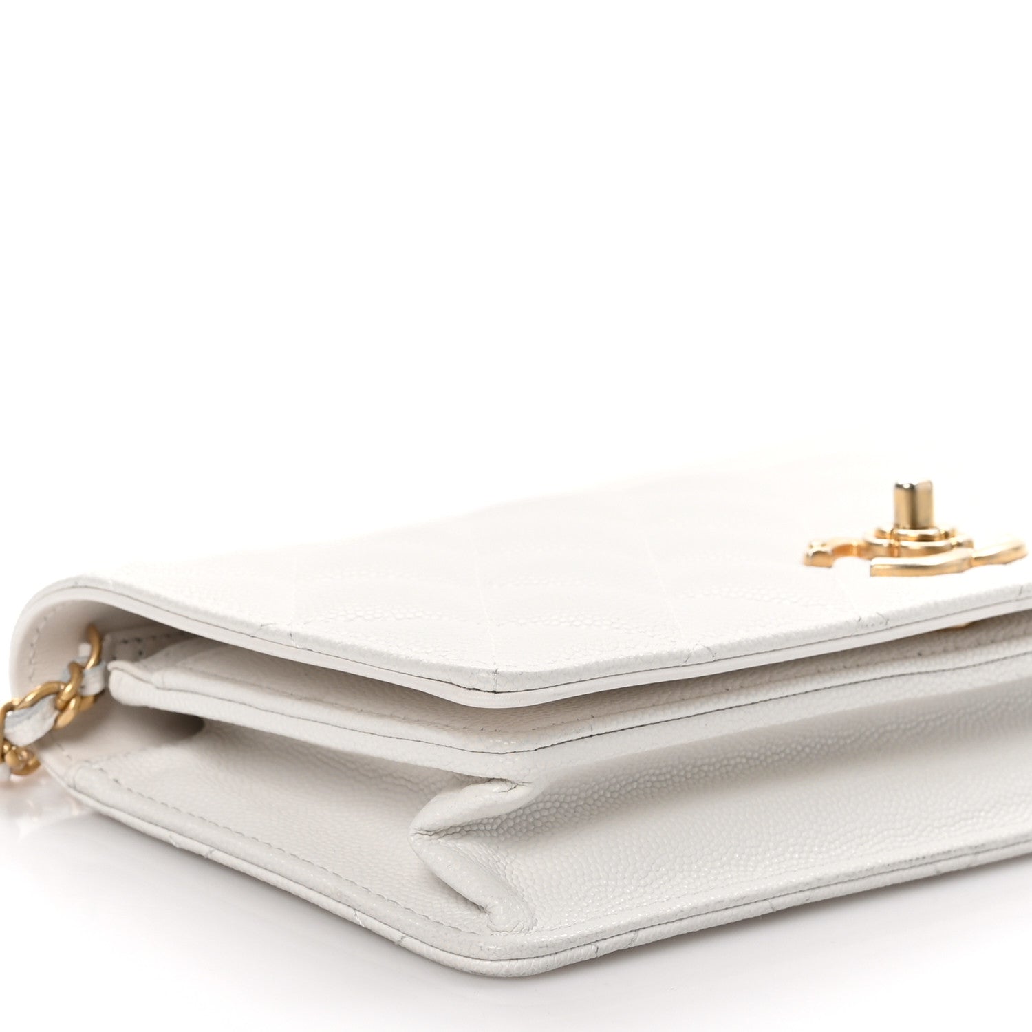 Chanel Caviar Quilted Camellia Clutch With Chain White 10 of 11