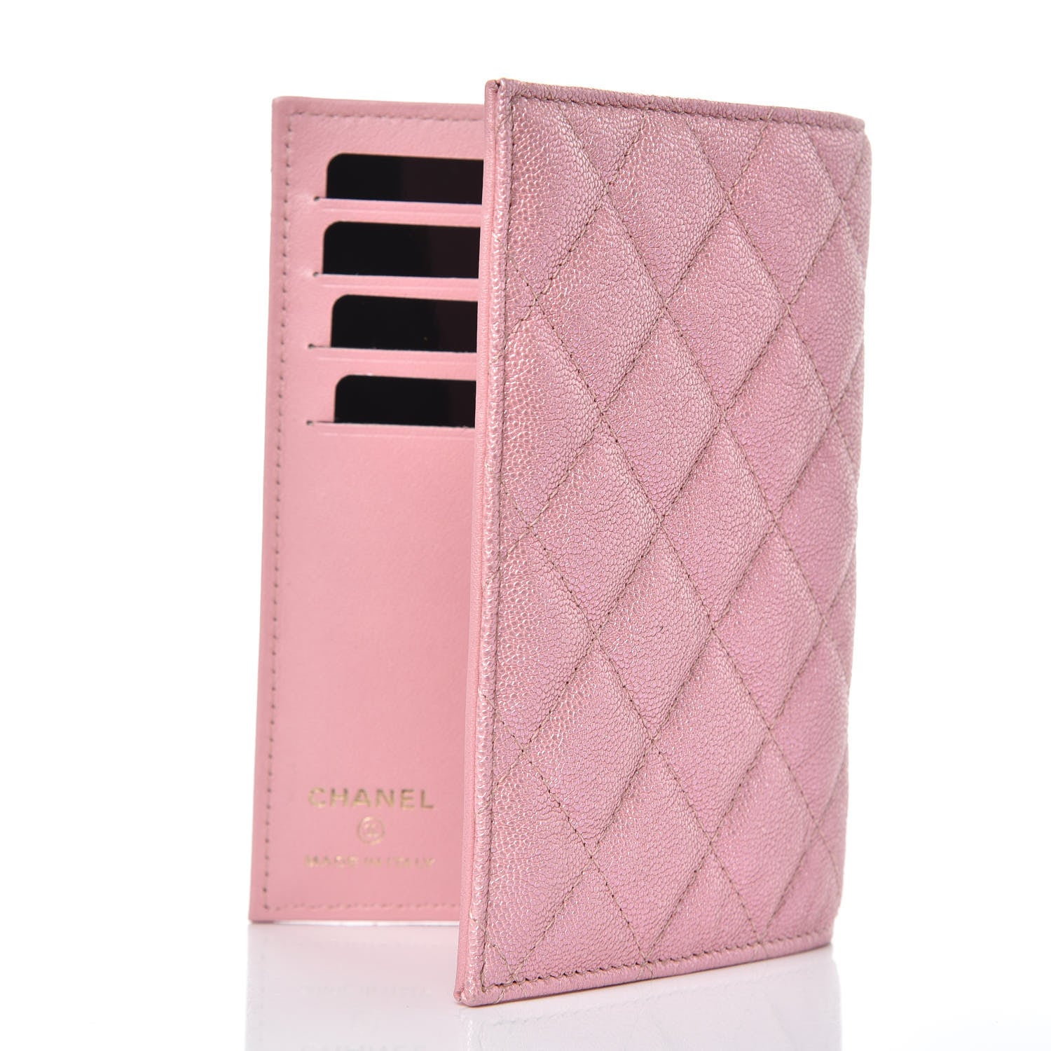 Chanel Iridescent Caviar Quilted Passport Holder Pink 3 of 8