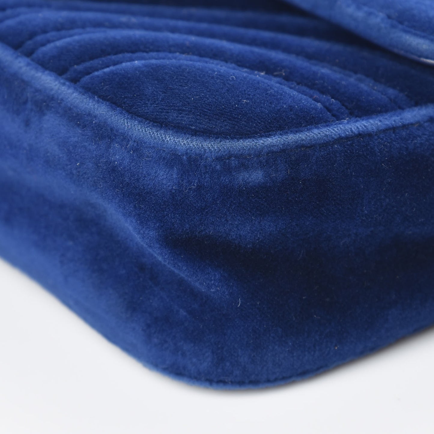 Velvet Matelasse Mini GG Marmont Shoulder Bag Cobalt Blue