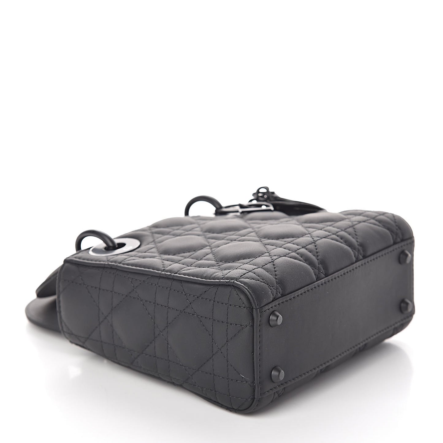 Ultra Matte Calfskin Cannage Mini Lady Dior Black