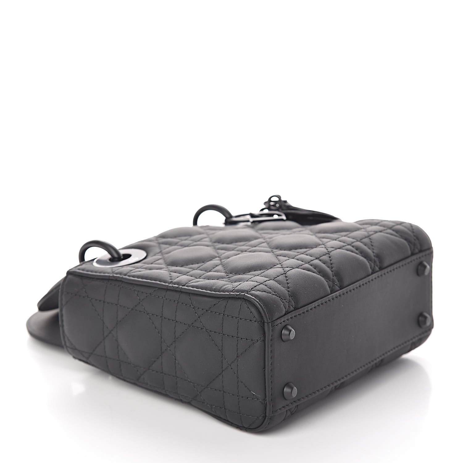 Christian Dior Ultra Matte Calfskin Cannage Mini Lady Dior Black 4 of 9
