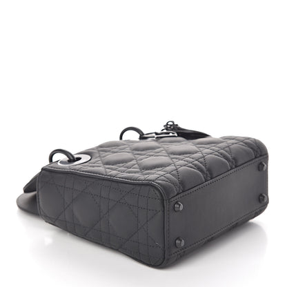 Christian Dior Ultra Matte Calfskin Cannage Mini Lady Dior Black 4 of 9