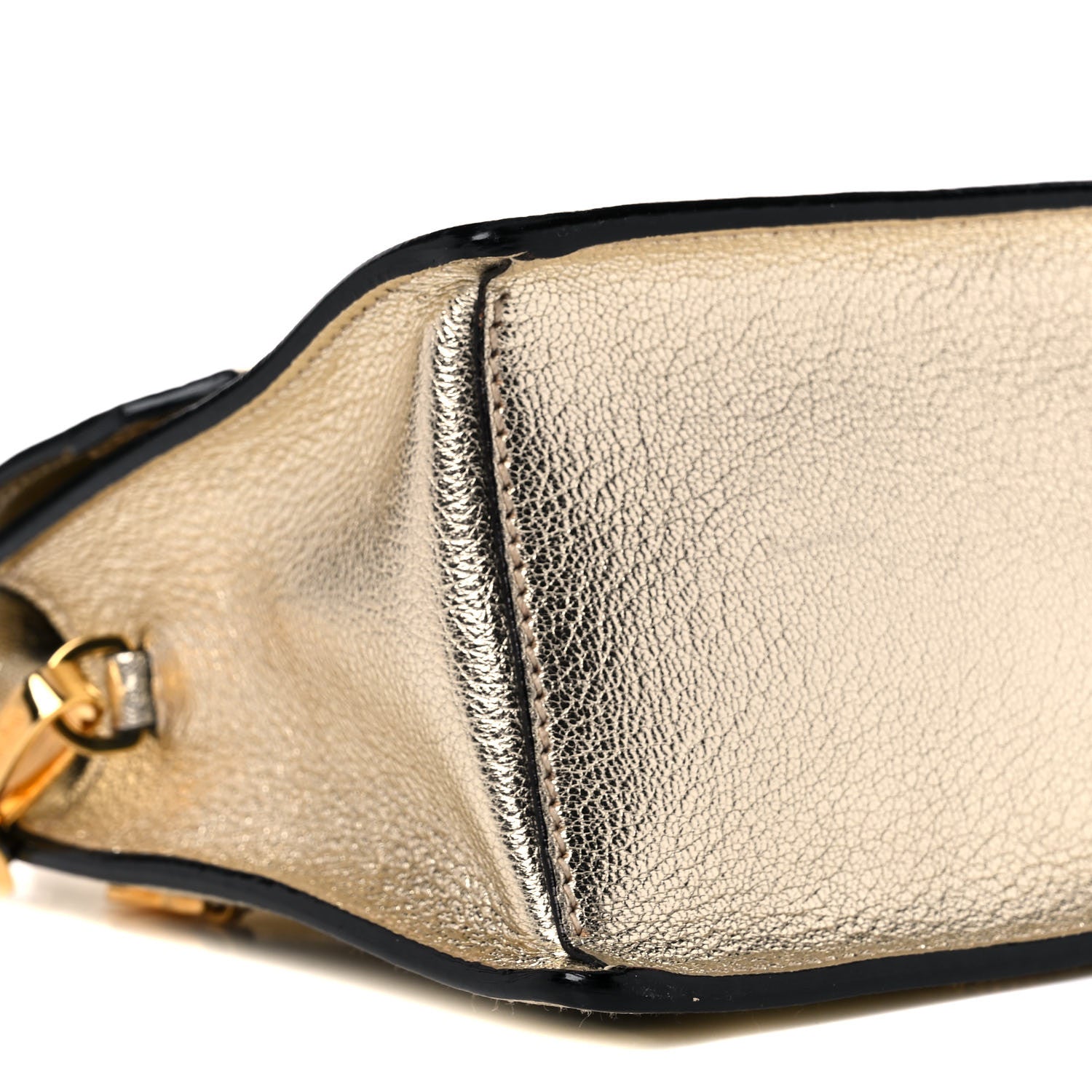 Miu Miu Metallic Goatskin Madras Top Handle Bag Gold 8 of 11