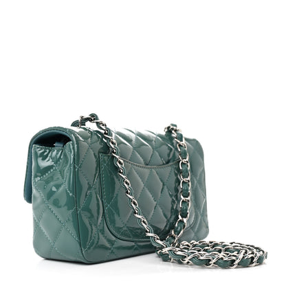 Chanel Patent Quilted Mini Rectangular Flap Turquoise 3 of 12