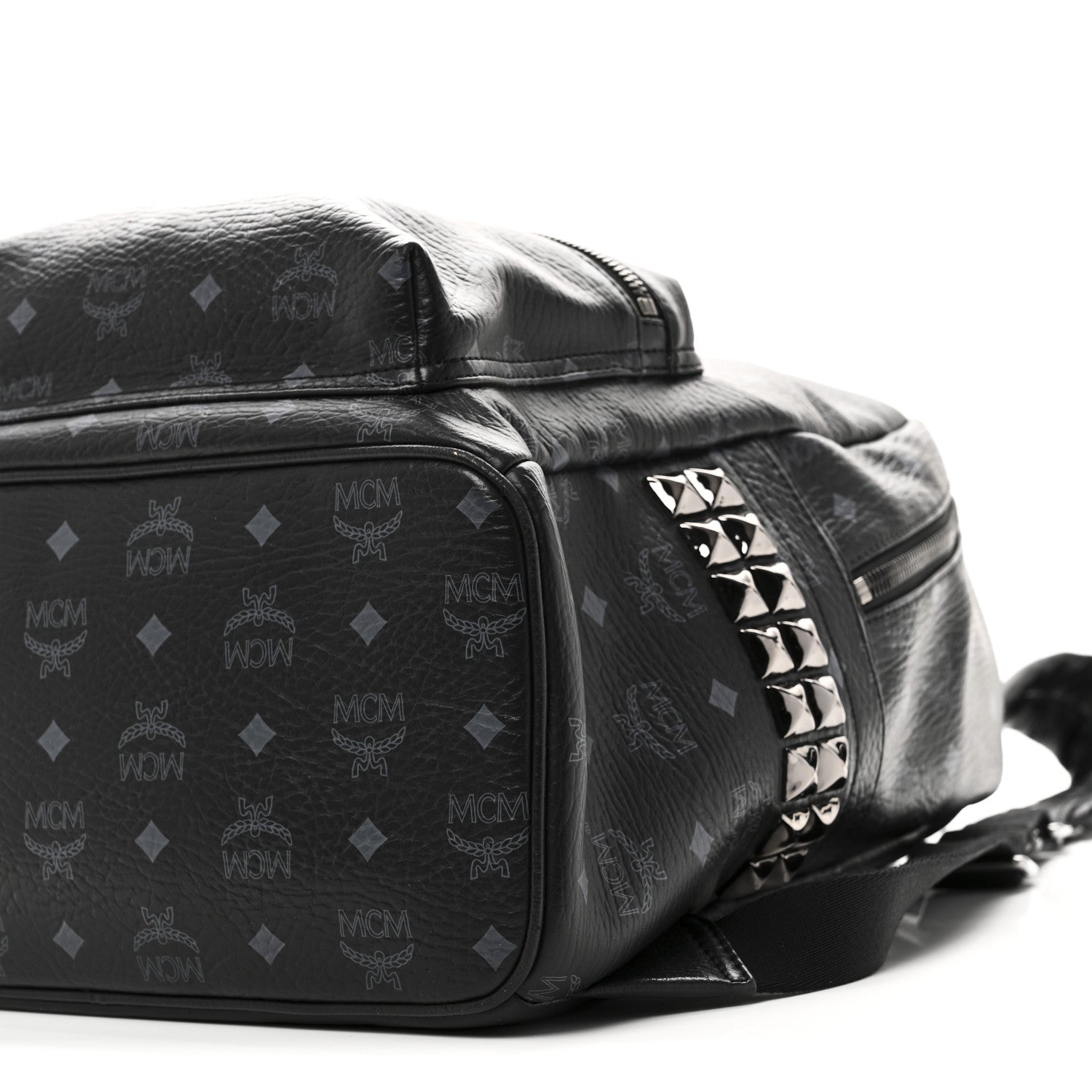 MCM Visetos Medium Side Studs Stark Backpack Black 9 of 9