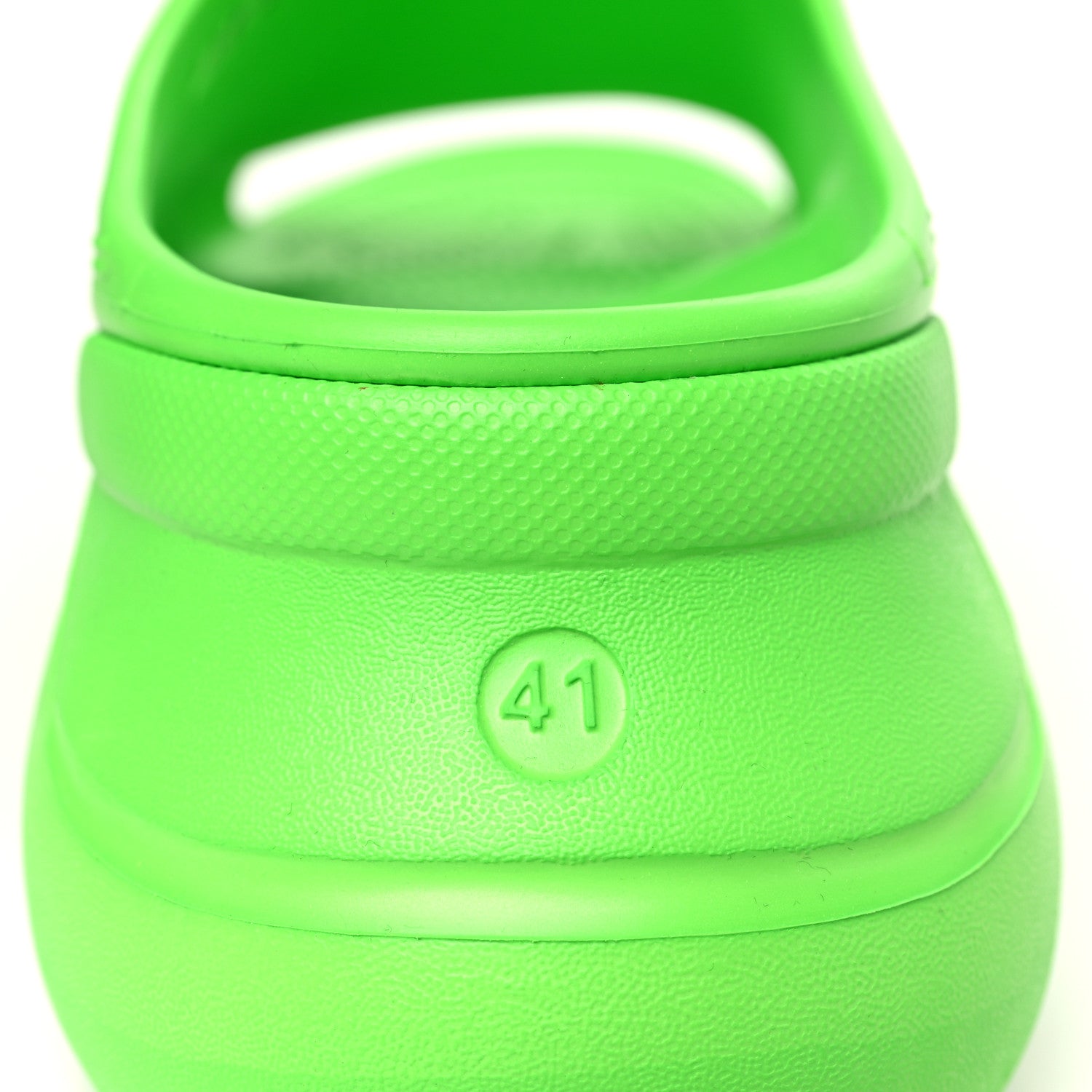 Balenciaga X CROCS Rubber Womens Pool Slides 41 Neon Green 9 of 11