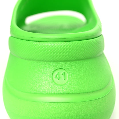 Balenciaga X CROCS Rubber Womens Pool Slides 41 Neon Green 9 of 11