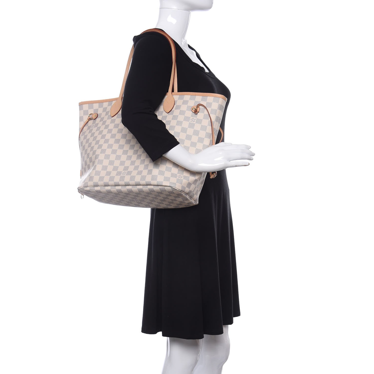 Louis Vuitton Damier Azur Neo Neverfull MM Rose Ballerine 2 of 11