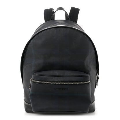 Burberry E-Canvas Check Jett Backpack Navy Blue 1 of 12