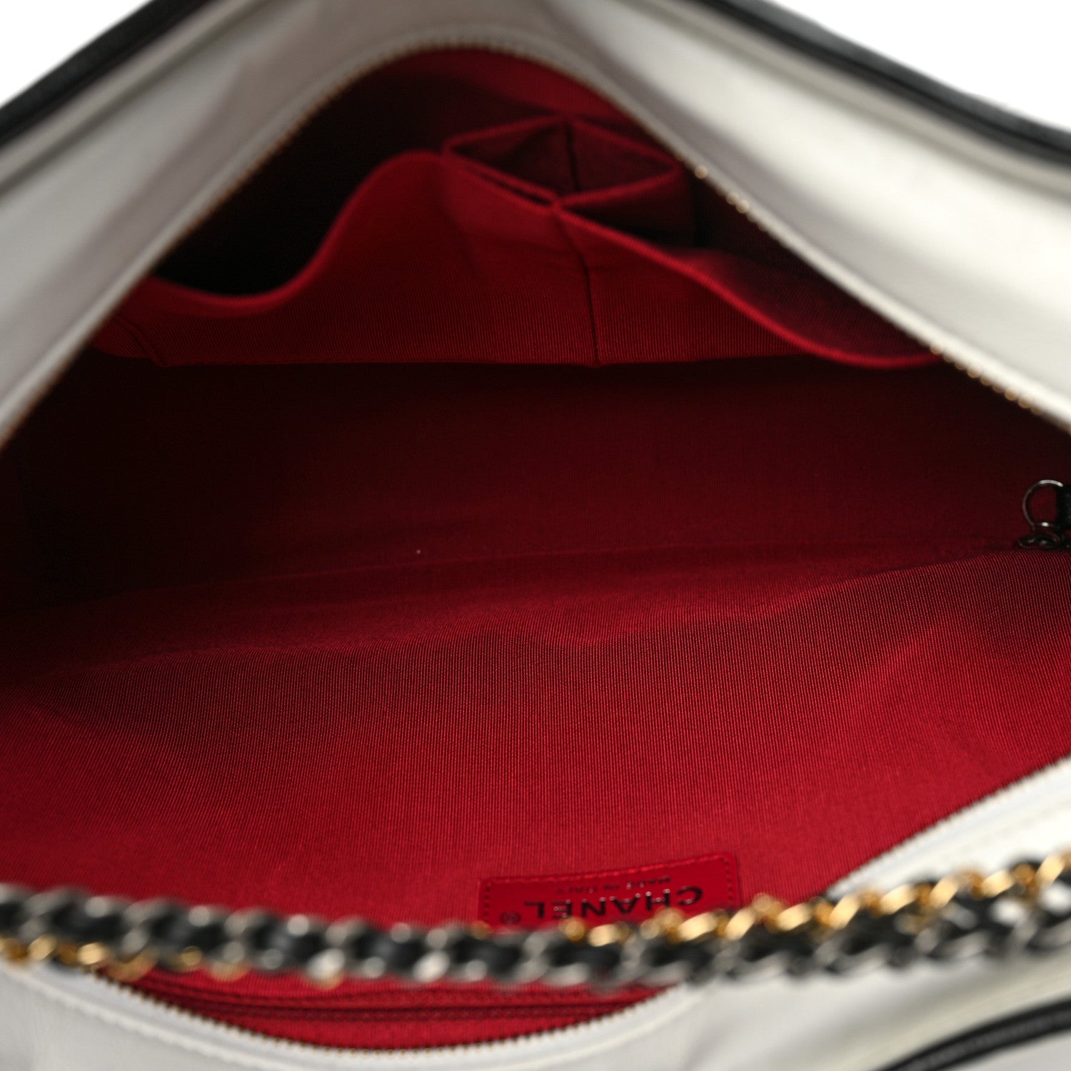 Chanel Aged Calfskin Quilted Large Gabrielle Hobo White Black 5 of 9