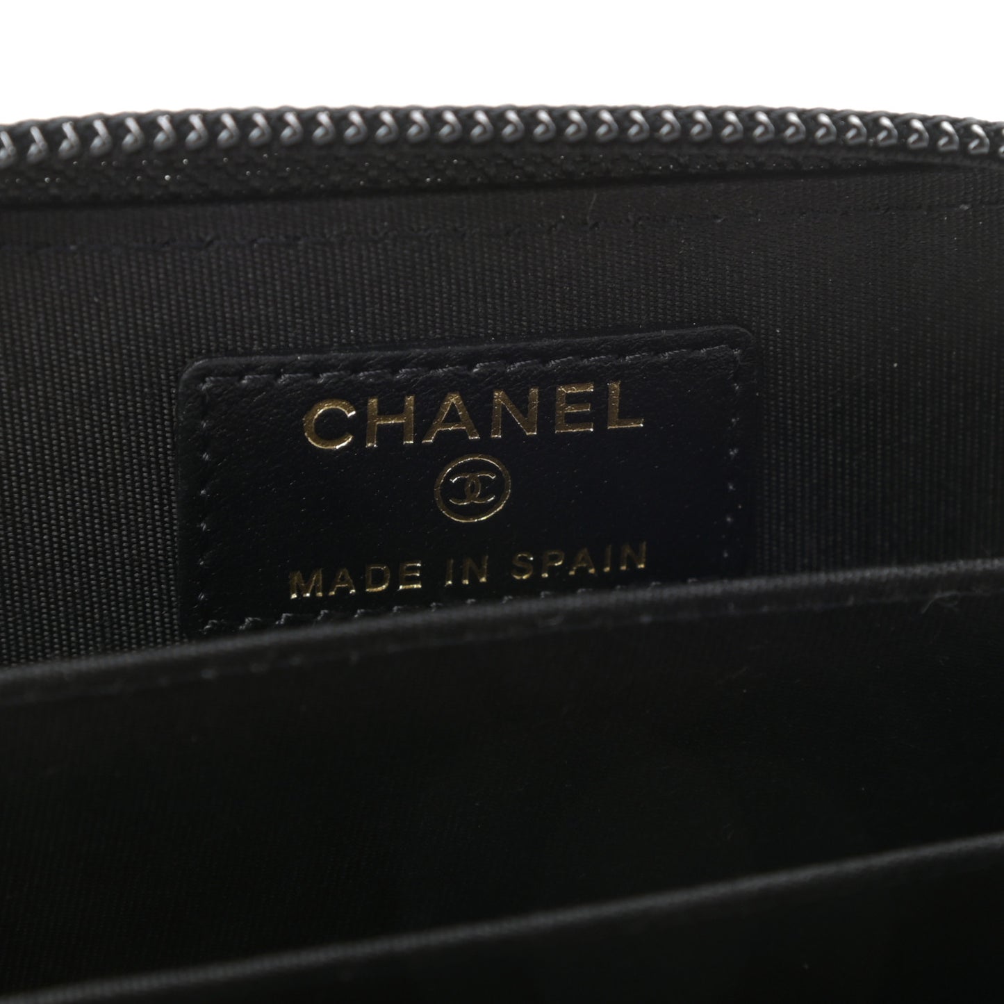 Caviar Quilted Boy Zip Around Coin Purse Wallet Black