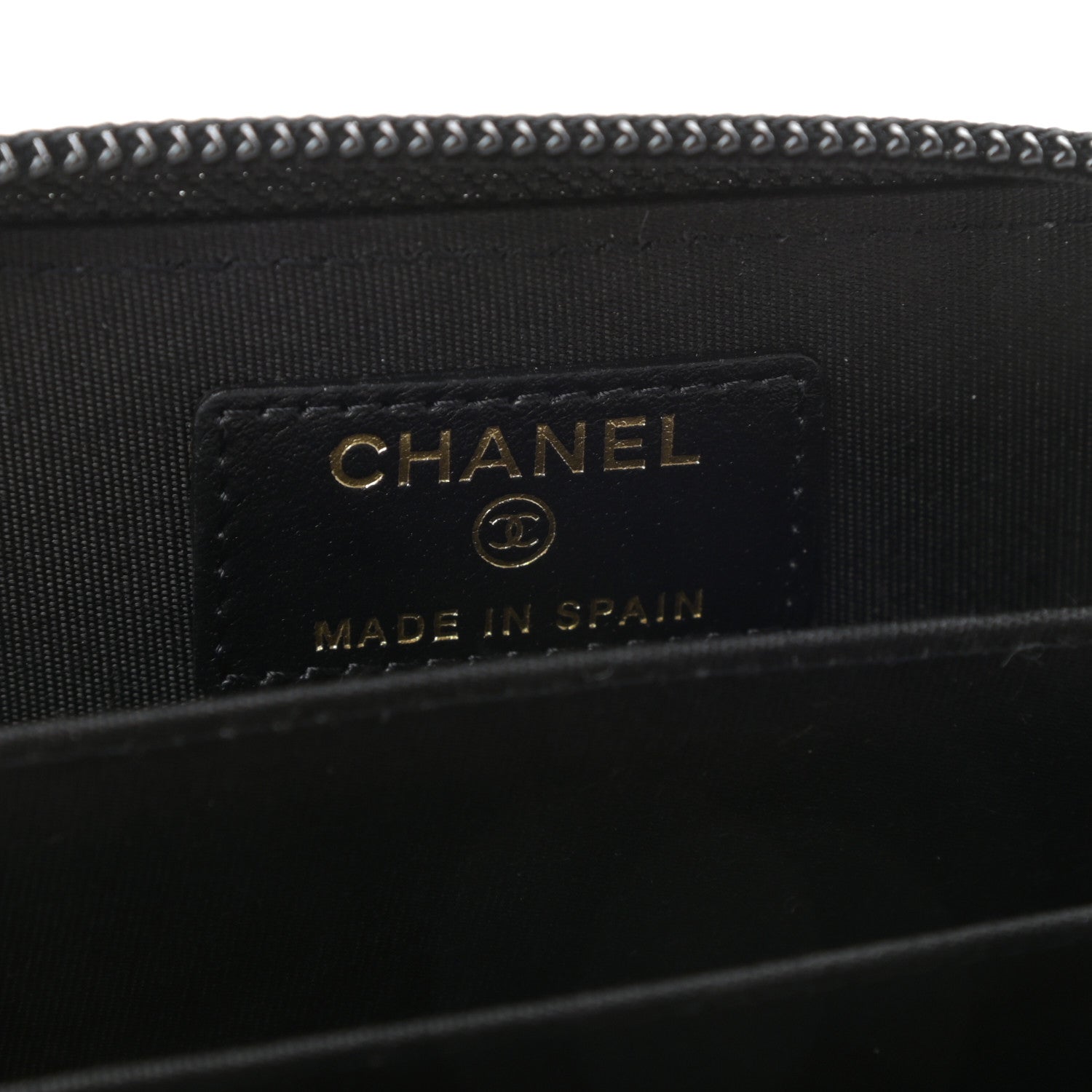 Chanel Caviar Quilted Boy Zip Around Coin Purse Wallet Black 6 of 8