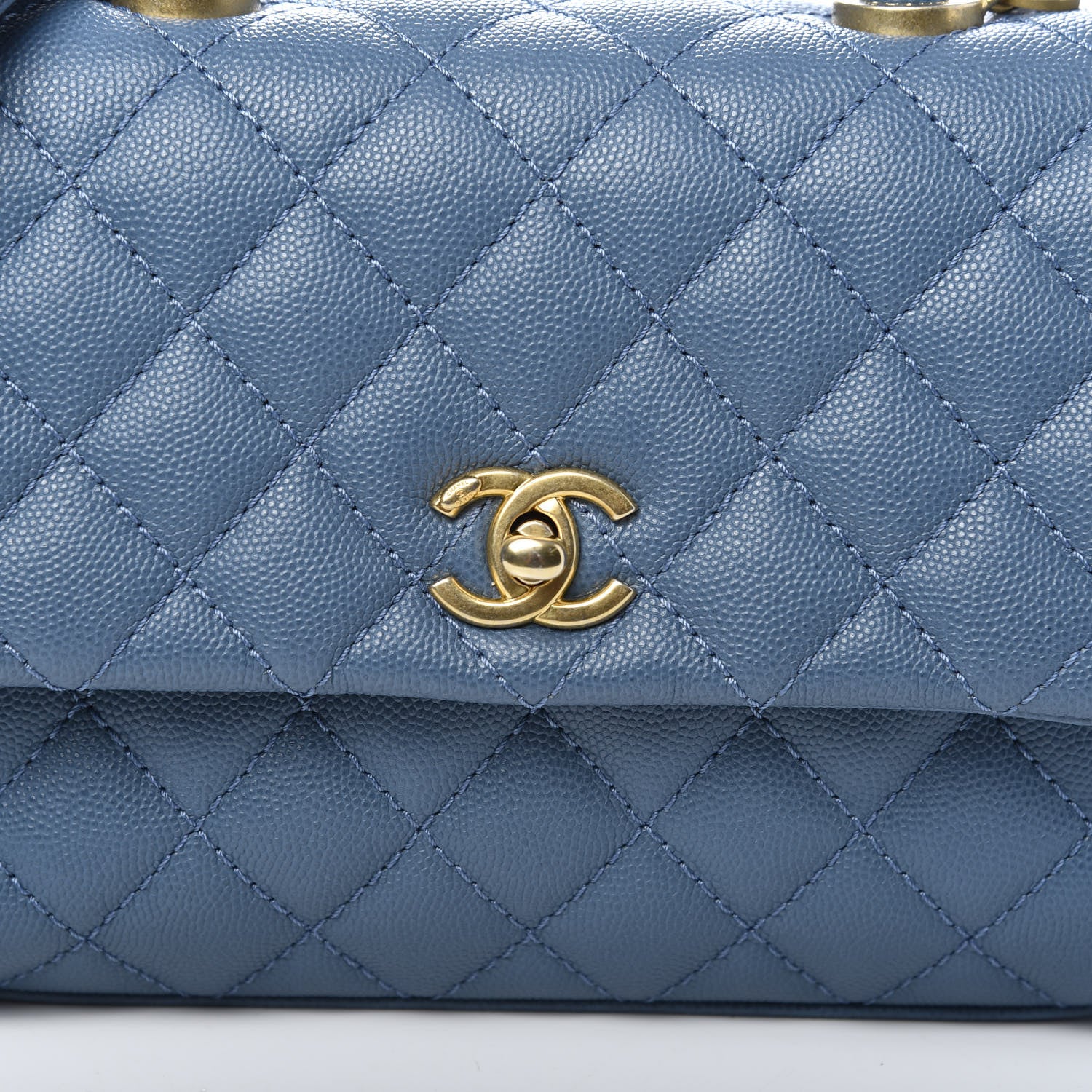 Chanel Caviar Quilted Mini Coco Handle Flap Blue 10 of 10