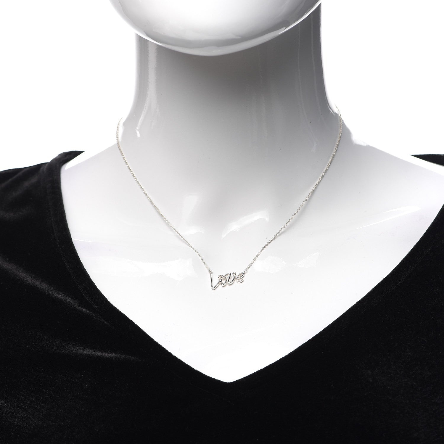 Tiffany Sterling Silver Paloma Picasso Graffiti Love Pendant Necklace 2 of 5