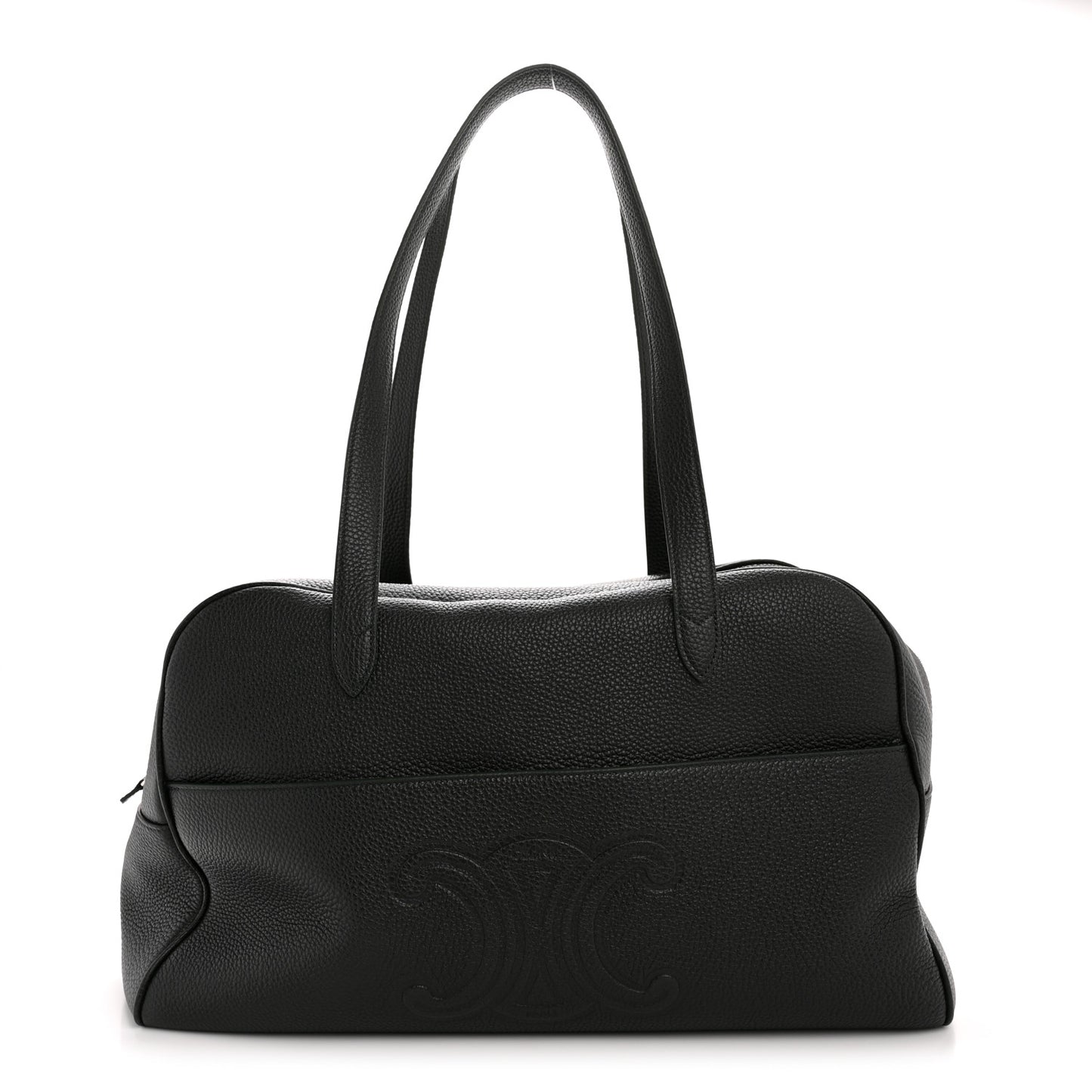 Grained Calfskin Duffle Bag Night Green