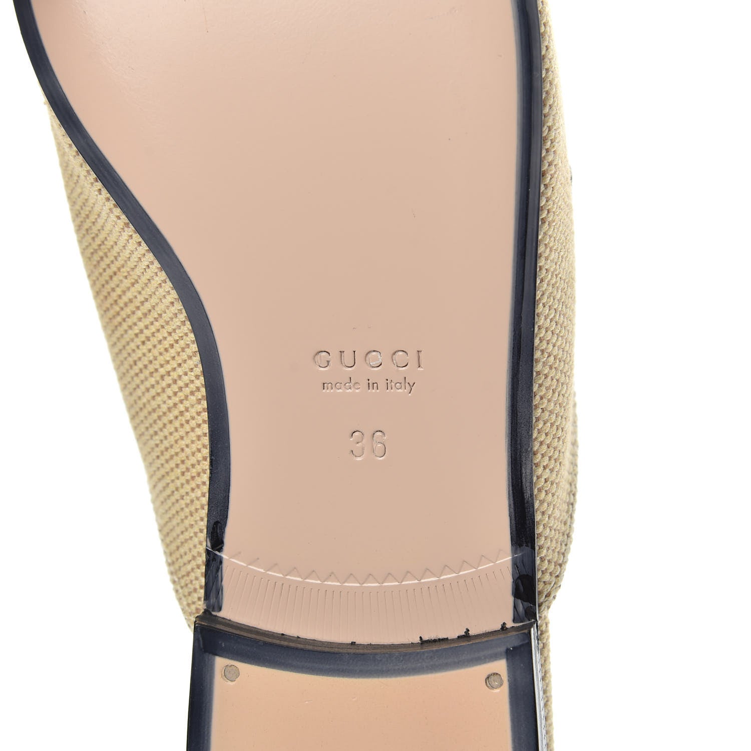 Gucci Canvas Vintage Charlotte Web Princetown Slippers 36 Sand Cuir 7 of 9