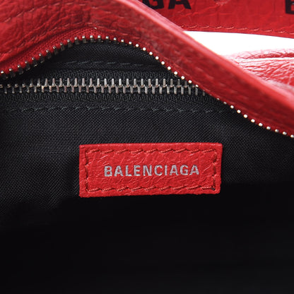 Balenciaga Agneau Classic Silver Hardware Mini City Logo Strap Rouge Cardinal Black 6 of 8