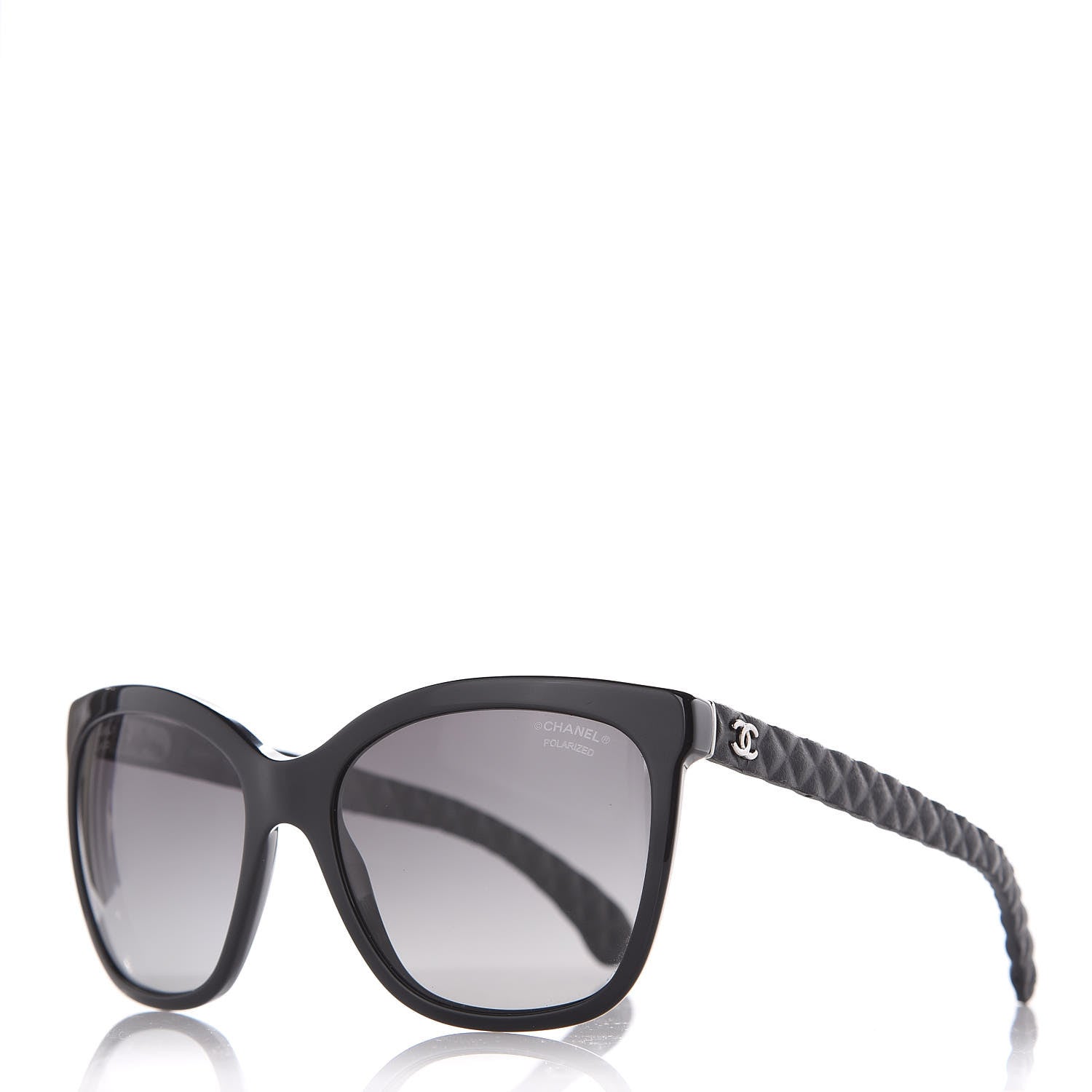 Chanel Acetate Quilted Polarized Butterfly CC Sunglasses 5288-Q Black 1 of 8