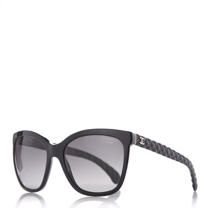 Chanel Acetate Quilted Polarized Butterfly CC Sunglasses 5288-Q Black 1 of 8