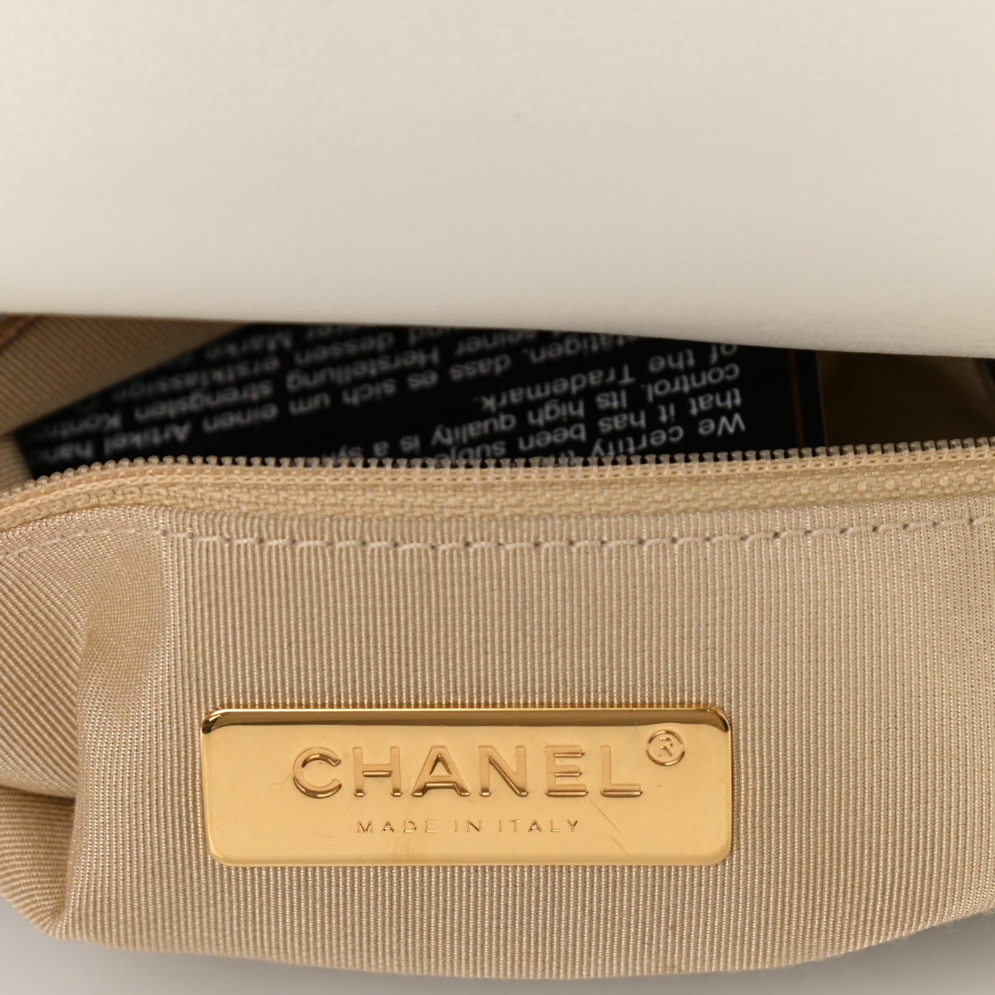 Goatskin Quilted Large Chanel 19 Flap White