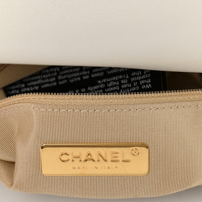 Chanel Goatskin Quilted Large Chanel 19 Flap White 6 of 12