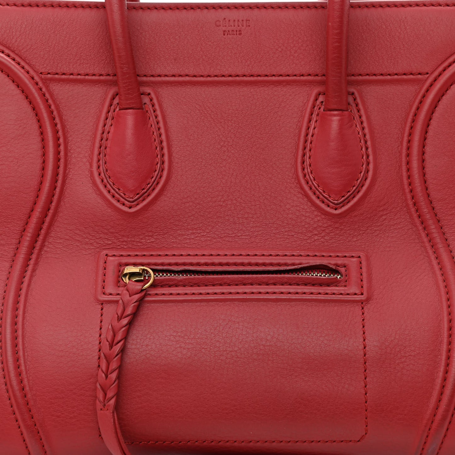 Supple Calfskin Medium Phantom Luggage Red