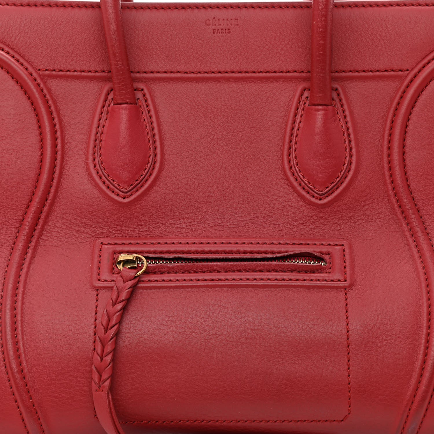 Celine Supple Calfskin Medium Phantom Luggage Red 9 of 11