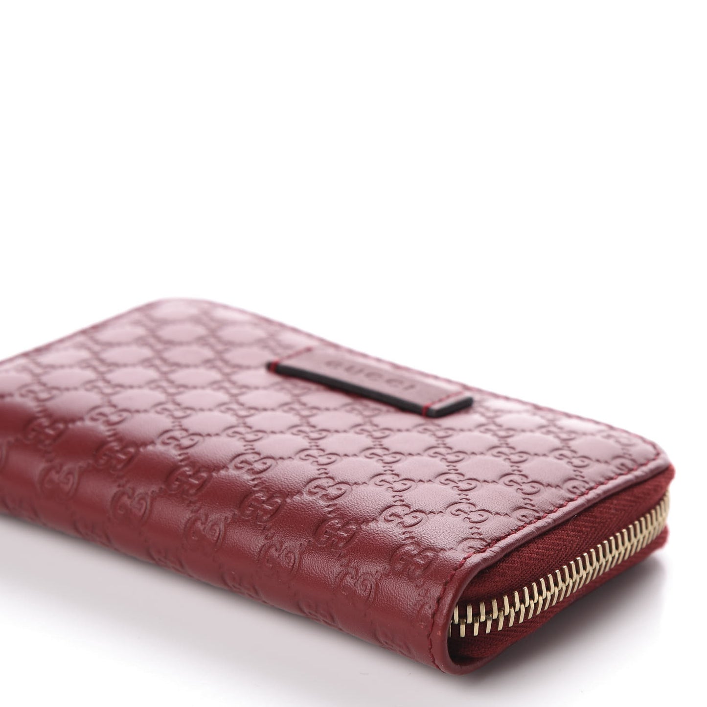 Microguccissima Zip Around Card Case Red