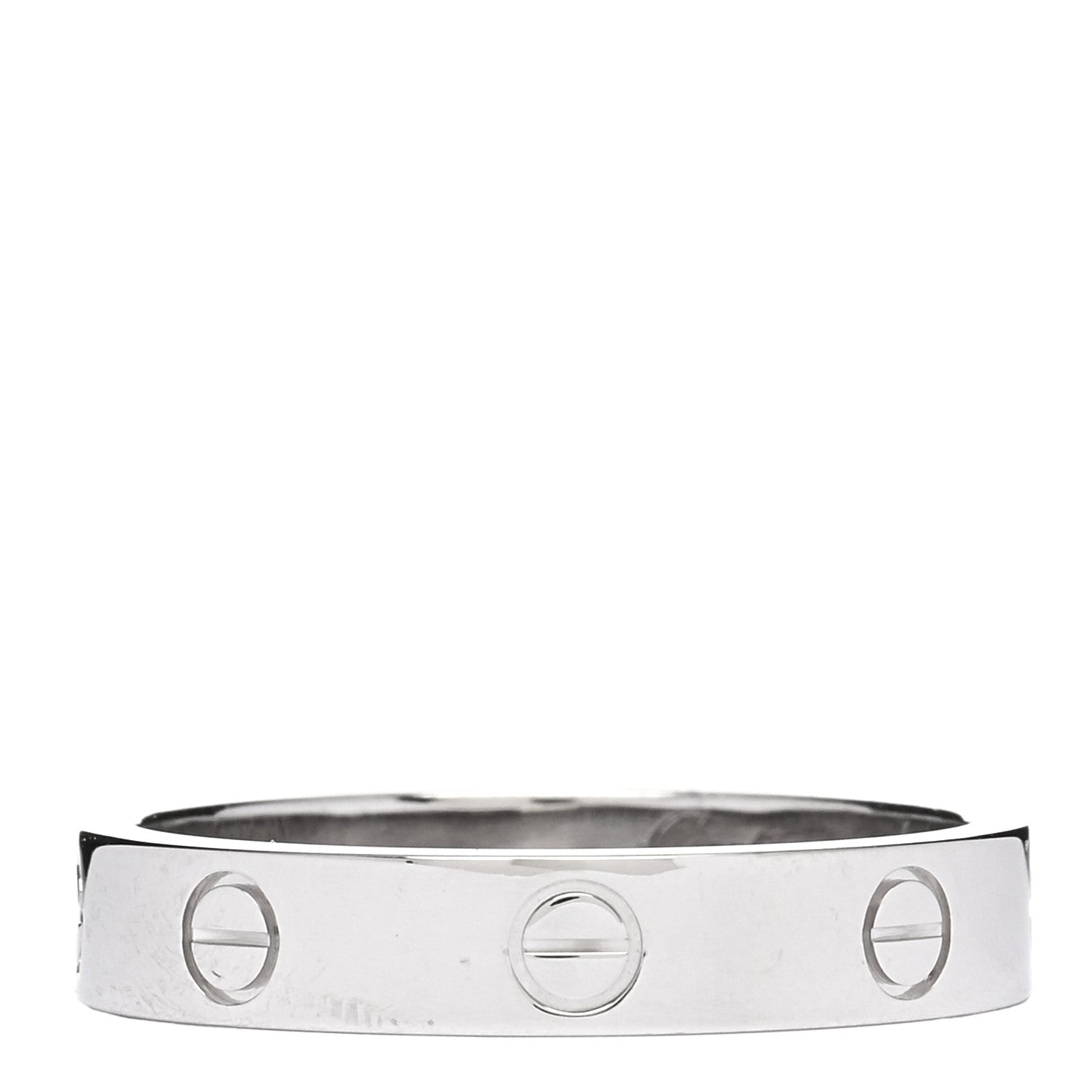 Cartier 18K White Gold Diamond 4mm LOVE Wedding Band Ring 57 8 3 of 4