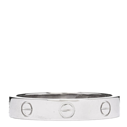 Cartier 18K White Gold Diamond 4mm LOVE Wedding Band Ring 57 8 3 of 4