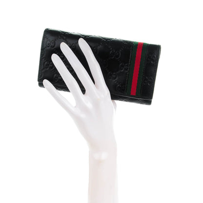 Gucci Guccissima Web Long Continental Wallet Black 2 of 8