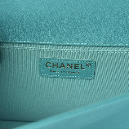 Chanel Caviar Quilted Medium Boy Flap Turquoise 6 of 11
