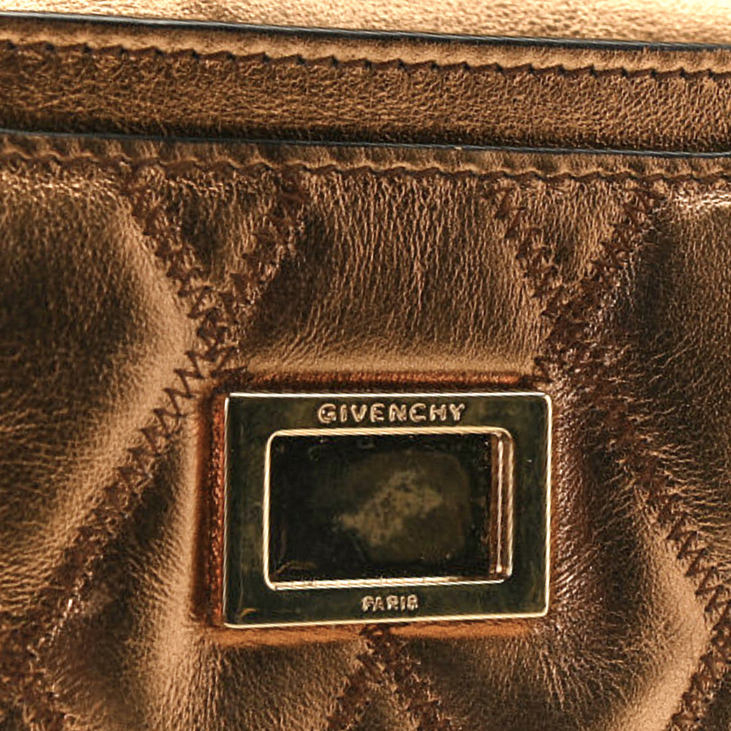 Metallic Goatskin Quilted GV3 Mini Pocket Convertible Bag Gold