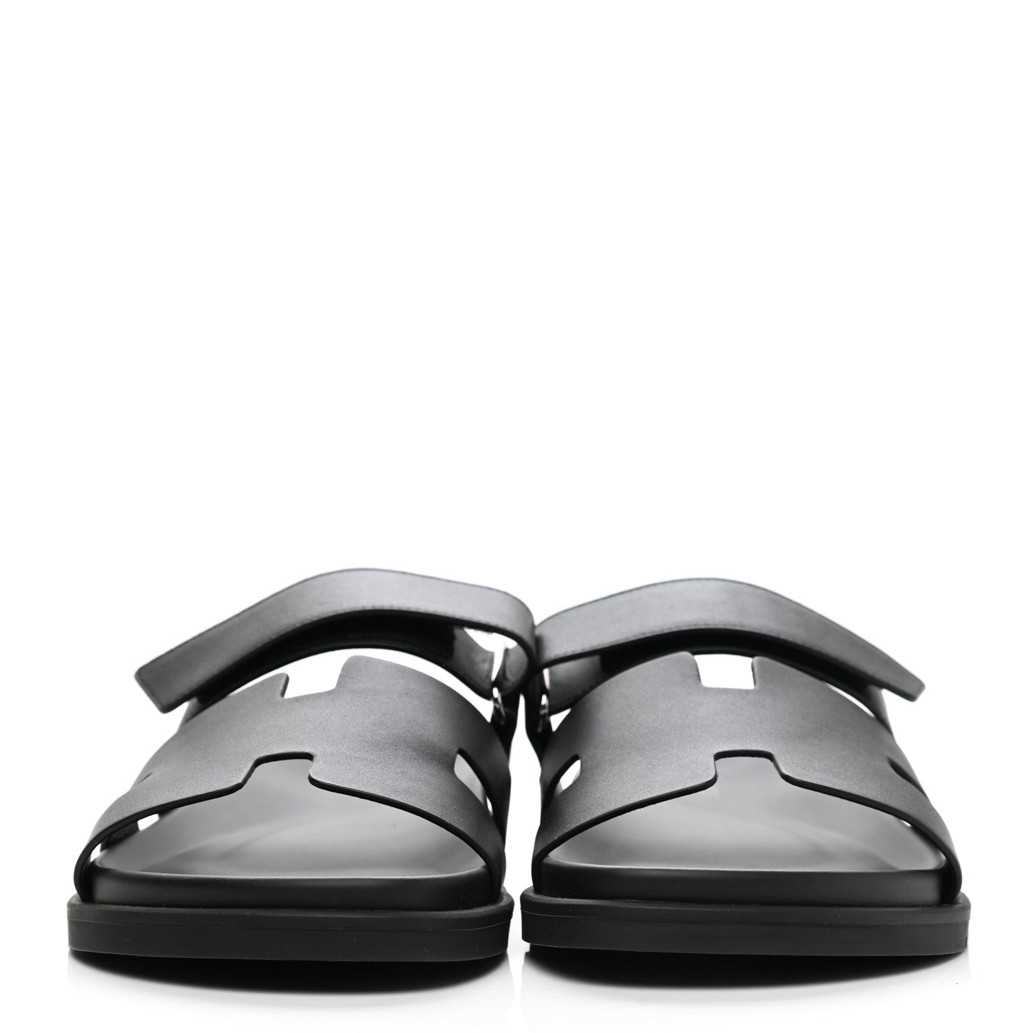 Hermes Calfskin Mens Chypre Sandals 43 Black 2 of 9