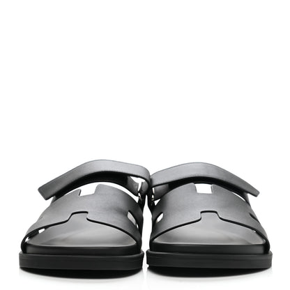 Hermes Calfskin Mens Chypre Sandals 43 Black 2 of 9