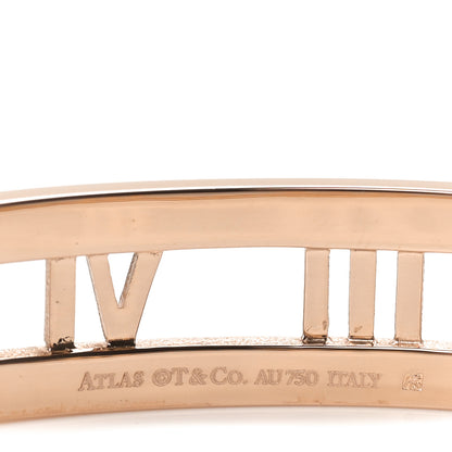 Tiffany 18K Rose Gold Diamond Atlas Open Hinged Bangle Bracelet 3 of 4