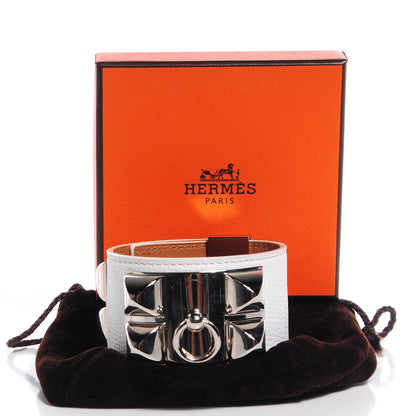 Hermes Epsom Collier de Chien CDC Bracelet White Small 3 of 6