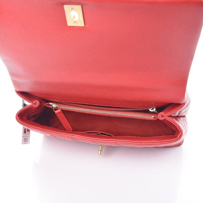 Chanel Caviar Quilted Small Coco Handle Flap Red 5 of 8